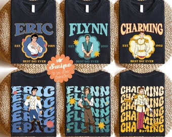 Disney Prince Gruppe Shirt, Flynn Rider und Prince Charming T-Shirt, Disneyland Schloss Hoodie, Prince Eric & Aladdin Shirt, Jungen Trip Sweatshirt