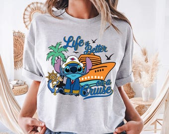 Disney Stitch Cruise Vibes Shirt, Das Leben ist besser auf einem Cruise T-Shirt, Magical Cruise Hoodie, Disneyland Cruise Urlaubs Sweatshirt