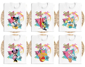 Retro 90's Mickey and Friends Shirt, Disney Spring Break Matching Shirts, Minnie & Daisy Beach Tee, Disneyland Summer Vacation Sweatshirt
