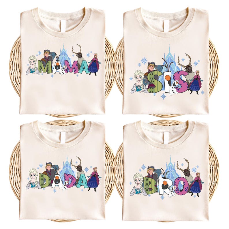 Camisetas familiares de Disney Frozen, camisetas a juego de Elsa para mamá e hija, camiseta "Papá de una princesa", sudadera para vacaciones familiares en Disneyland. imagen 4
