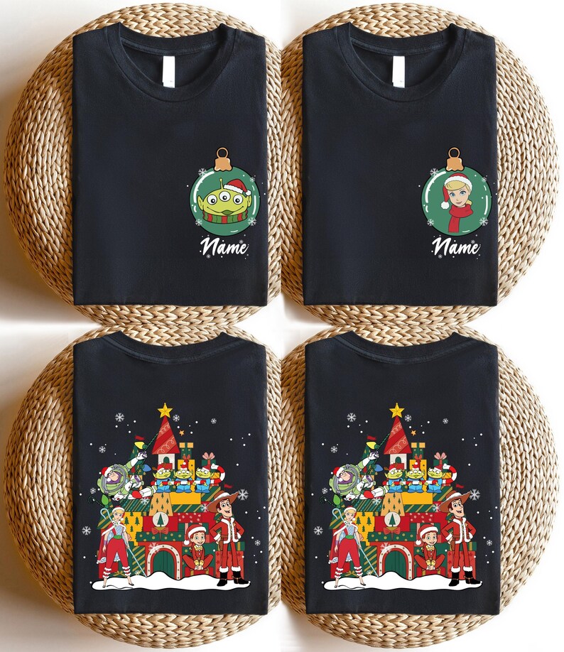 Christmas Toy Story Shirts, Disney Woody & Buzz Hoodie, Bo Peep And Jessie Tee, Family Holiday Gathering Sweatshirt image 2