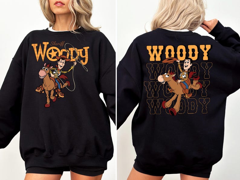 Sheriff Woody Bullseye Sweatshirt, Toy Story Western Pixar Shirt Bild 2
