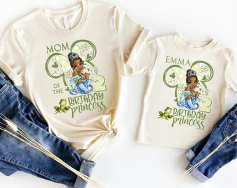 Maglietta per festeggiare il compleanno della principessa Tiana, magliette per festeggiare la famiglia Disney, felpa con cappuccio personalizzata per festeggiare il compleanno, felpa coordinata per il viaggio di compleanno della famiglia Disney