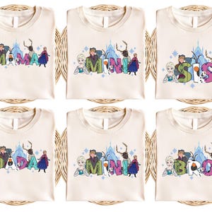 Camisetas familiares de Disney Frozen, camisetas a juego de Elsa para mamá e hija, camiseta "Papá de una princesa", sudadera para vacaciones familiares en Disneyland. imagen 5