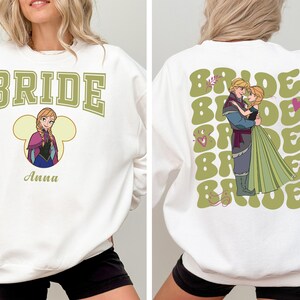 Frozen Princess Anna and Kristoff Wedding Shirt, Custom Disney Bride & Groom Matching Shirt, Disney Honeymoon Shirt, Just Married Couple Tee image 3