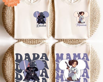 Disney Star Wars Familie Shirt, Mama und Dada passendes T-Shirt, Darth Vader & Luke Skywalker Shirt, Disneyland Gruppe Urlaub Sweatshirt