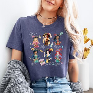 Princess Pirate Shirt, Disney Besties Cruise T-Shirt, Matching Girls Trip Sweater, Snow White & Ariel Hoodies, Aurora And Belle Pirate Tee image 4