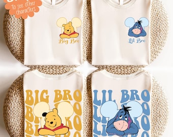 Winnie the Pooh Big Bro Lil Bro Passende Shirts, Disneyland Trip Tee