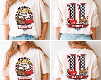 Benutzerdefinierte Name Disney Cars Geburtstag Shirt, McQueen und Mater Geburtstag T-Shirt, Disney Geburtstag Junge T-Shirt, Familien Geburtstag passendes Sweatshirt