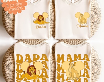 Disney König der Löwen Familie Shirt, Mama und Dada passendes T-Shirt, Mufasa & Simba Shirt, Disneyland Gruppe Urlaub Sweatshirt