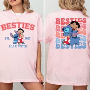 Disney Lilo & Stitch Custom Besties Sweatshirt, Stitch Best Friends Hoodie, Matching Siblings Hoodie, Disneyland Vacation Sweater image 5