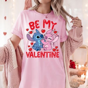 Disney Stitch & Angel Sweatshirt, Valentine's Day 2026 Shirt, Be Mine Love Hoodie, Disneyland Trip Tee image 4
