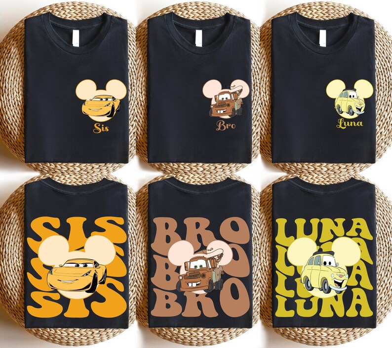 Disney Cars Family Shirt, Mama And Dada Matching T-Shirt, Lightning McQueen & Tow Mater Hoodie, Disneyland Group Vacation Sweatshirt image 2