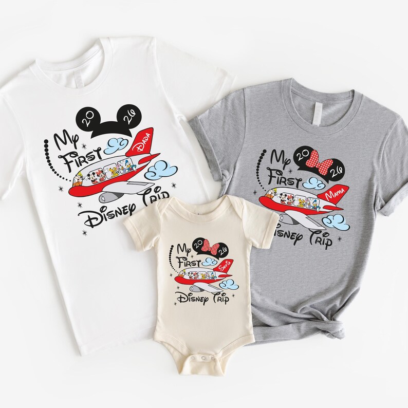 Disney Mickey & Friends Group Shirt, My First Trip To Disneyland Sweasthirt, Disneyworld Matching Family Tee, 2026 Trip Hoodie image 1