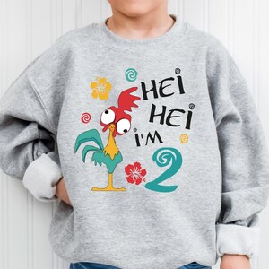 Hei Hei Birthday Shirt, Moana Inspired I'm 2, Custom Party Hoodie, Family Trip Tee image 3