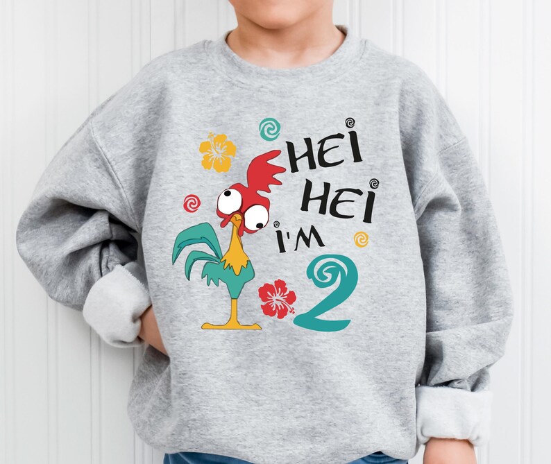 Hei Hei Birthday Shirt, Moana Inspired I'm 2, Custom Party Hoodie, Family Trip Tee image 3