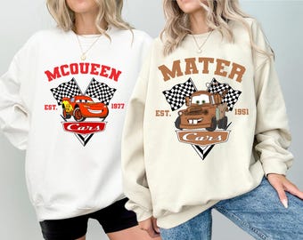 Lightning McQueen & Tow Mater Sweatshirt, Disney Pixar Cars Pullover, Passende Familie Hoodie, Disneyland Urlaub Sweatshirt