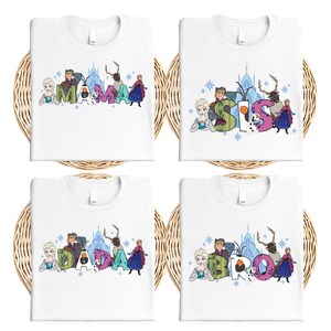 Camisetas familiares de Disney Frozen, camisetas a juego de Elsa para mamá e hija, camiseta "Papá de una princesa", sudadera para vacaciones familiares en Disneyland. imagen 2