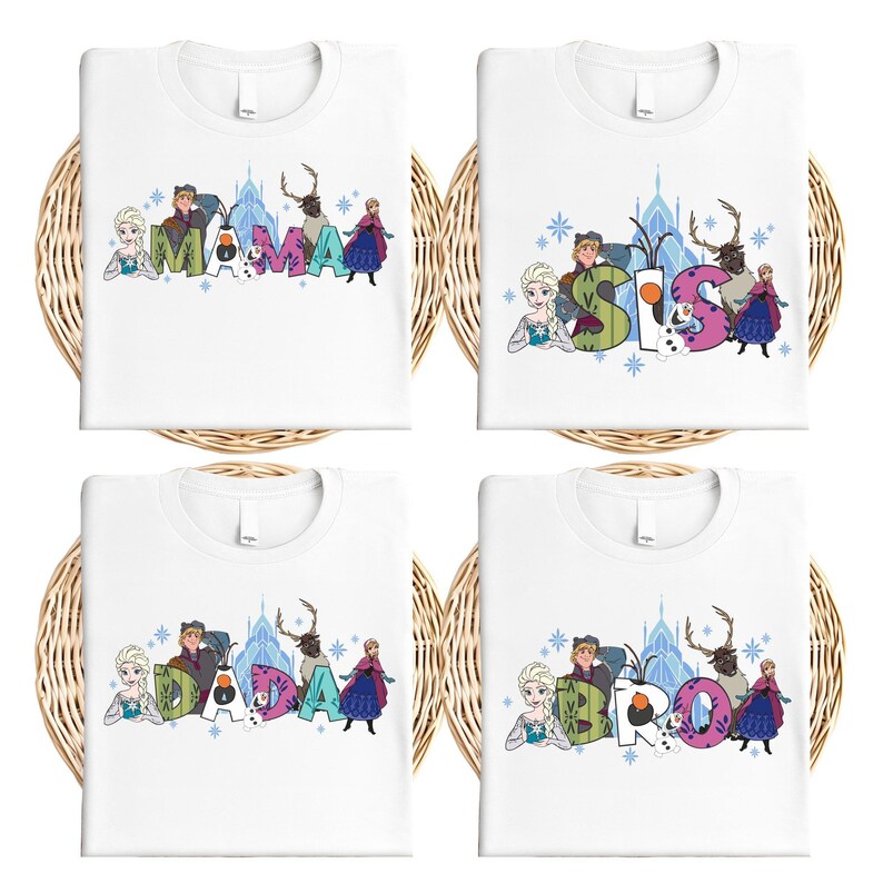 Camisetas familiares de Disney Frozen, camisetas a juego de Elsa para mamá e hija, camiseta "Papá de una princesa", sudadera para vacaciones familiares en Disneyland. imagen 2