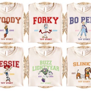 Toy Story All Characters Sweatshirts, Disney Woody & Buzz Lightyear Sweater, Jessie And Bo Peep Hoodie, Disneyland Family Trip Sweatshirts image 5