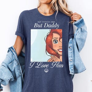 Camiseta "Pero papá, lo amo", camiseta de La Sirenita de Disney, sudadera vintage de la Princesa Ariel, camiseta de vacaciones para niñas en Disneyland imagen 1