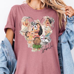 Princess Moana Characters T-Shirt, Disney Custom Moana & Maui Shirt, Disney Mickey Ears Hei Hei And Pua Hoodie, Disneyland Trip Sweatshirt 画像 2