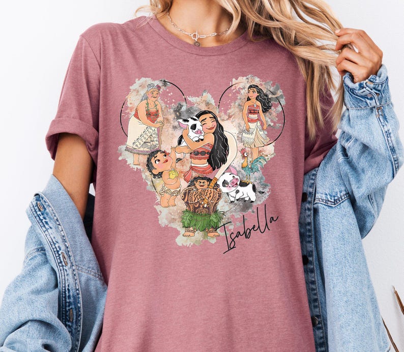 Princess Moana Characters T-Shirt, Disney Custom Moana & Maui Shirt, Disney Mickey Ears Hei Hei And Pua Hoodie, Disneyland Trip Sweatshirt 画像 2