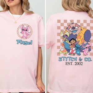 Camiseta de Stitch Angel Lilo Family Vacation, camiseta de la película de Disneyland imagen 3