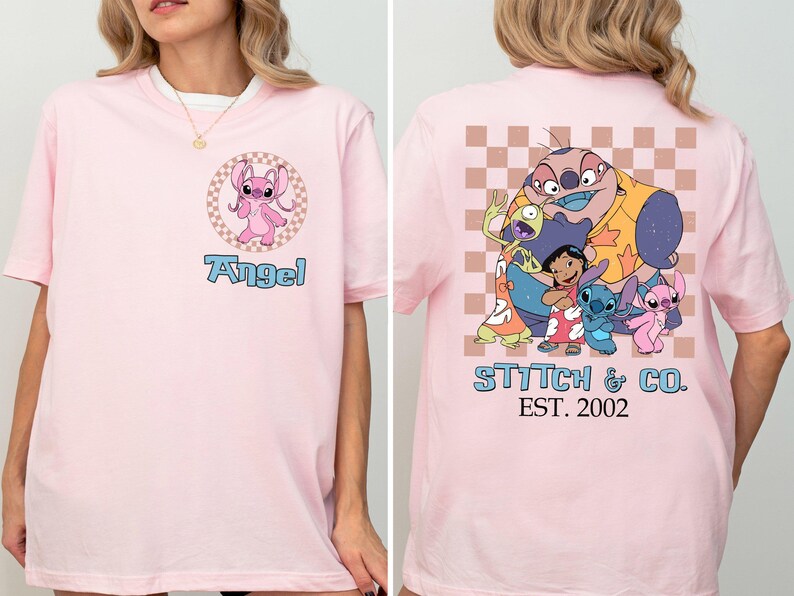 Camiseta de Stitch Angel Lilo Family Vacation, camiseta de la película de Disneyland imagen 3