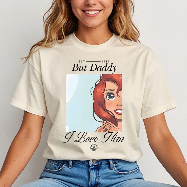 Camiseta "Pero papá, lo amo", camiseta de La Sirenita de Disney, sudadera vintage de la Princesa Ariel, camiseta de vacaciones para niñas en Disneyland imagen 3