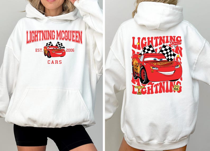 Pixar Cars Sweatshirt, Disney Lightning McQueen & Tow Mater Hoodie, Matching Cars Land Family Sweater, Disneyland Trip 2026 Sweat image 2