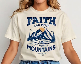 Glaube kann Berge versetzen Shirt, Matthäus 17 20 Shirt, Bibel Vers Shirt, religiöses Shirt, christliches Motivationsshirt, Gott Liebe Sweatshirt