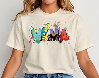 Camiseta de la Princesa Ariel para mamá, Camiseta de Disney La Sirenita para mamá, Suéter de Disney para viaje familiar, Camiseta de Disney para mamá, Camiseta del Día de la Madre