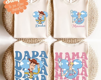 Camiseta familiar de Toy Story de Disney, camiseta a juego para mamá y papá, camiseta de Buzz (hermano) y Jessie (hermana), sudadera para vacaciones en grupo en Disneyland.