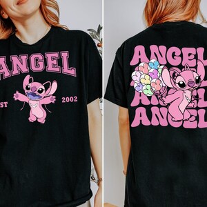 Camiseta de pareja de Disney Stitch y Ángel, camiseta para viaje de chicas, camiseta a juego para mejores amigas, camiseta para vacaciones familiares en Disneyland. imagen 3