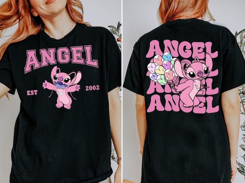 Camiseta de pareja de Disney Stitch y Ángel, camiseta para viaje de chicas, camiseta a juego para mejores amigas, camiseta para vacaciones familiares en Disneyland. imagen 3