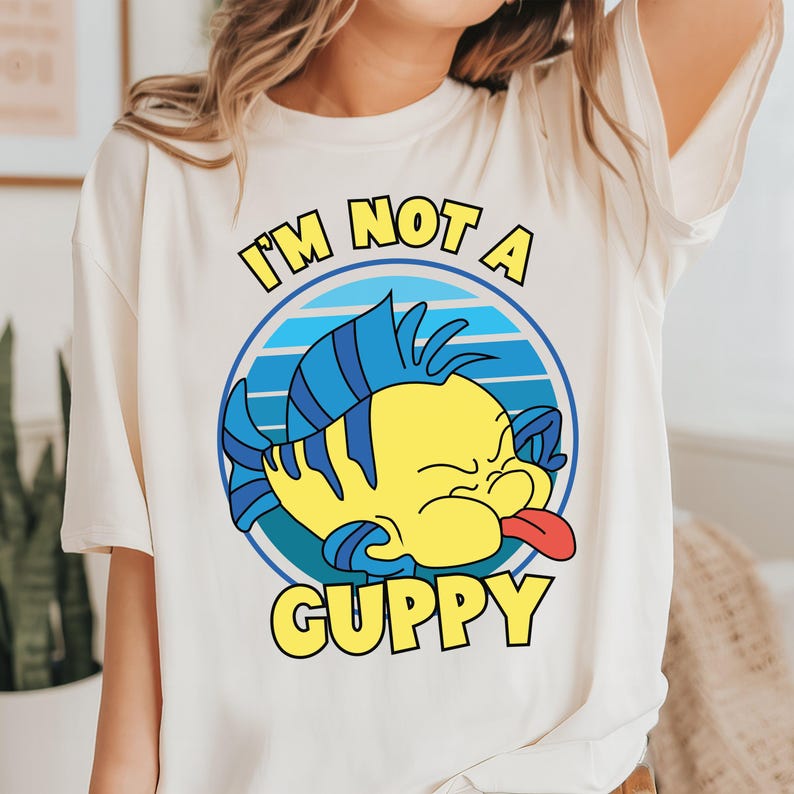Disney Flounder Shirt, The Little Mermaid T-shirt, I'm Not A Guppy Hoodie, Funny Ichthyologist Tee, Disneyland Trip Sweatshirt image 3