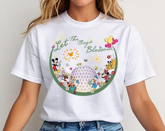 Disney Let The Magic Blossom Shirt, Epcot International Flower & Garden Festival Shirt, Micky und Freunde Shirt, Disneyland Trip Pullover