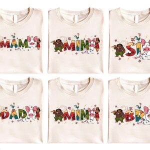 Camisetas familiares de Moana, camisetas a juego para mamá e hija, ropa para vacaciones en Disneyland. imagen 5
