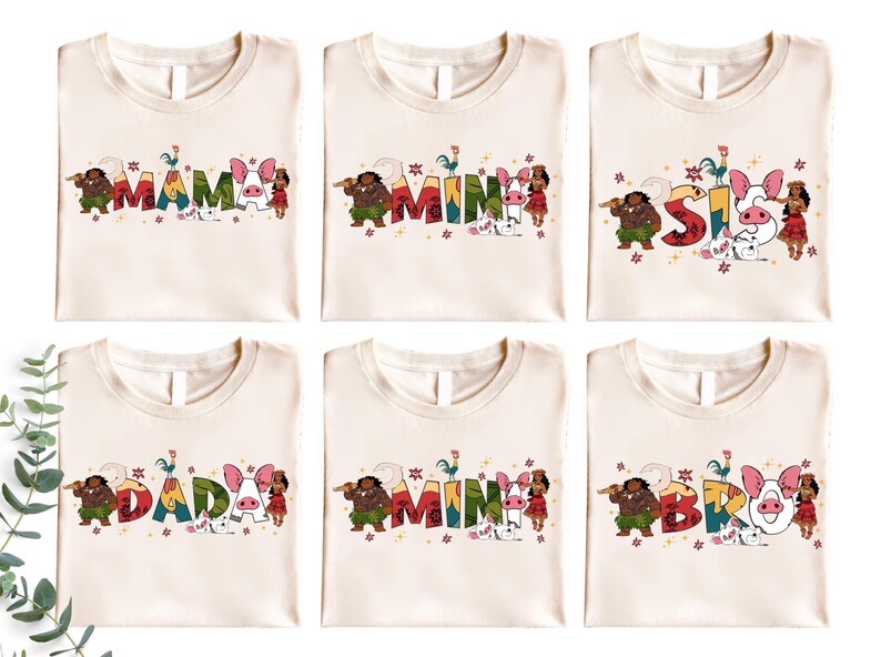 Camisetas familiares de Moana, camisetas a juego para mamá e hija, ropa para vacaciones en Disneyland. imagen 5