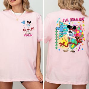 Camiseta de Toy Story de Disney, camiseta de Forky de Pixar, camiseta "Soy basura", camisetas "Tienes un amigo en mí", sudaderas para vacaciones familiares en Disneyland imagen 4