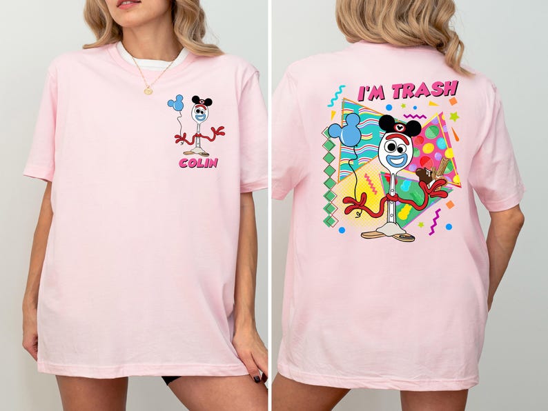 Camiseta de Toy Story de Disney, camiseta de Forky de Pixar, camiseta "Soy basura", camisetas "Tienes un amigo en mí", sudaderas para vacaciones familiares en Disneyland imagen 4
