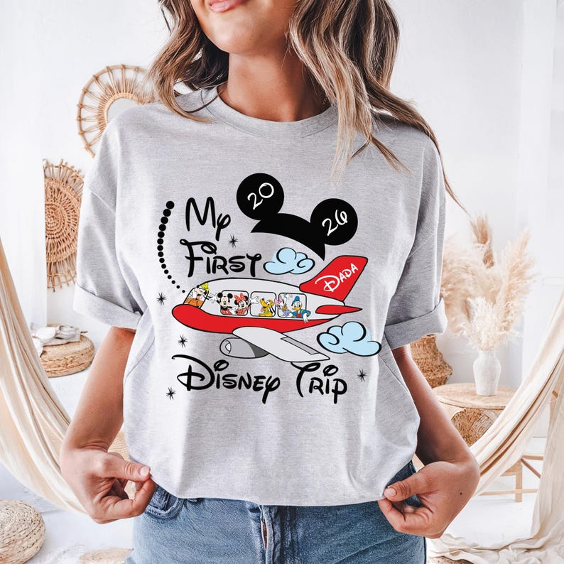 Disney Mickey & Friends Group Shirt, My First Trip To Disneyland Sweasthirt, Disneyworld Matching Family Tee, 2026 Trip Hoodie image 3