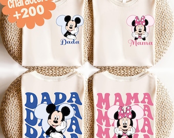 Disney Mickey & Friends Familien Shirt, Mama und Dada passendes T-Shirt, Goofy Onkel Sweatshirt, Disneyland Alle Charaktere Sweatshirt