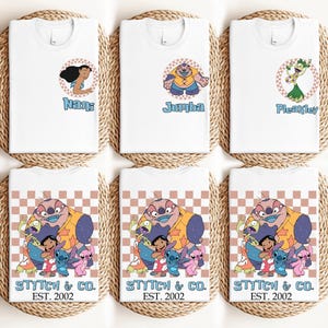 Camiseta de Stitch Angel Lilo Family Vacation, camiseta de la película de Disneyland imagen 2