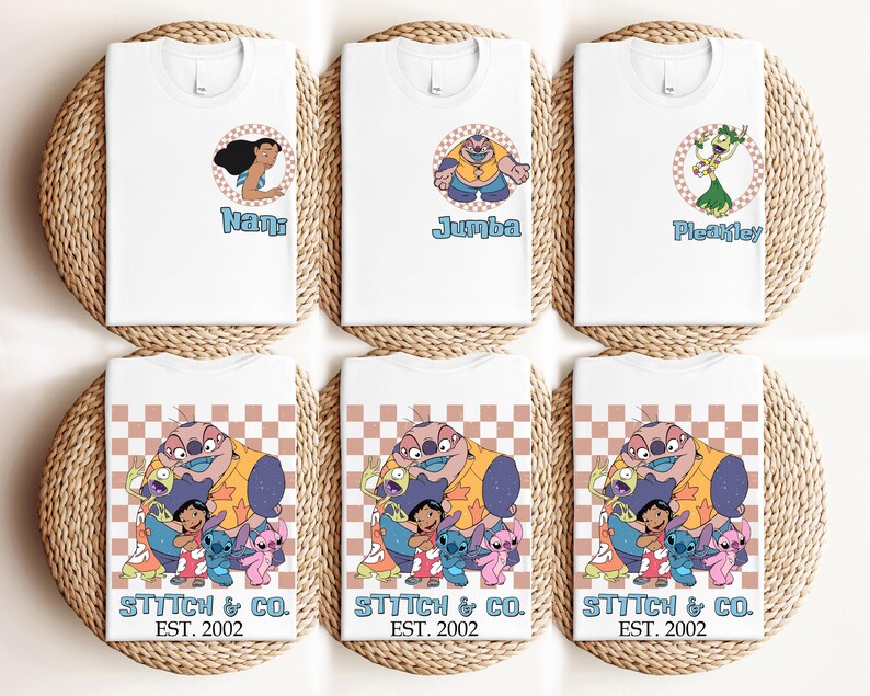 Camiseta de Stitch Angel Lilo Family Vacation, camiseta de la película de Disneyland imagen 2