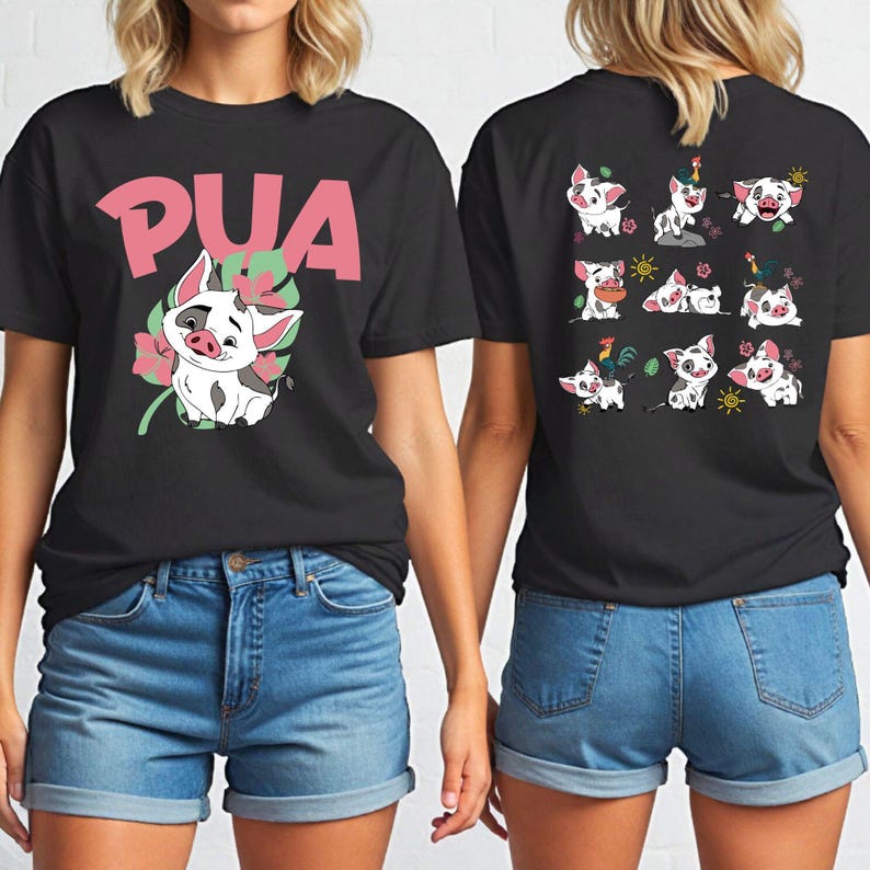 Disney Pua T-Shirt, Custom Pua and Hei Hei Shirt, Princess Moana Characters Tee, Moana Pua Shirt, Disneyland Family Vacation Sweatshirt image 4