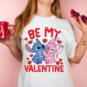 Disney Stitch & Angel Sweatshirt, Valentine's Day 2026 Shirt, Be Mine Love Hoodie, Disneyland Trip Tee image 3