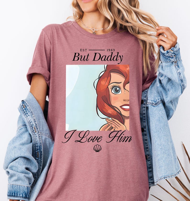 Camiseta "Pero papá, lo amo", camiseta de La Sirenita de Disney, sudadera vintage de la Princesa Ariel, camiseta de vacaciones para niñas en Disneyland imagen 2
