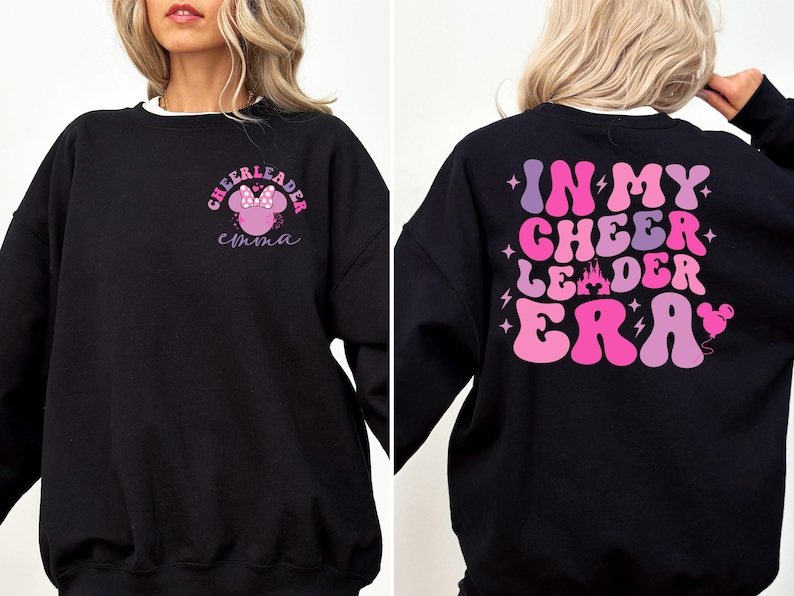 Sudadera de la era de las animadoras, sudadera con capucha del escuadrón de Minnie Mouse de Disney, camiseta de Disneyland 2026 imagen 1